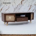 Modern Rattan Cane Tv Unit(Teak finish) - Image 6
