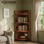 Tie sheesam wood bookshlef corner(Honey finish)