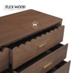 Lotus solid mango wood sideboard to six drawer (teak finish) - Image 6