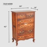 Colley Solid Wood Chest of Drawer( honey finish) - Image 7