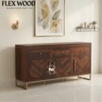 Jett cabinet and sideboard (walnut finish)