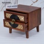 Modern Cane Bedside Table (Honey finish) - Image 8