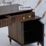 Wooden Modern Study Table with Storage(walnut finish) - Image 4