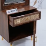 Boston solid wood Rattan Cane Dressing Table(Teak finish) - Image 6