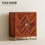 Jett sheesam wood Shoe Rack with Doors(honey finish)