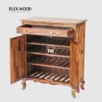Jimmy Sheesham Wood Shoe Rack - Teak Finish - Image 4