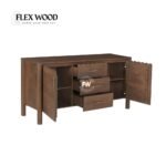 Lotus solid mango wood cabinet storage (teak finish) - Image 4