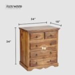 Alexus Solid Wood Chest of Drawer(teak finish) - Image 6