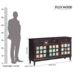 Sheesham Wood Sideboard in Walnut Finish with Tiles - Image 7