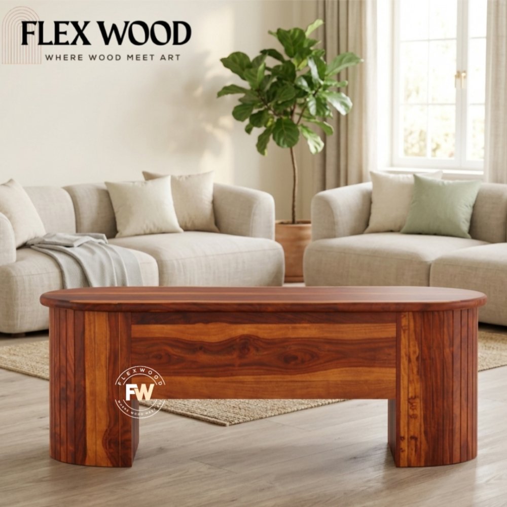 7 Silviya solid wood Coffee Table (honey finish) - Image 1