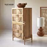 Solid Mango Wood Chest of Drawer With 4 Drawer in Natural Finish - Image 2