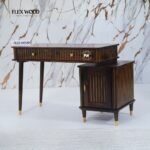 Wooden Modern Study Table with Storage(walnut finish) - Image 3