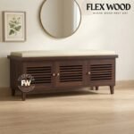 Drake solid sheesam wood shoe rack(walnut finish)