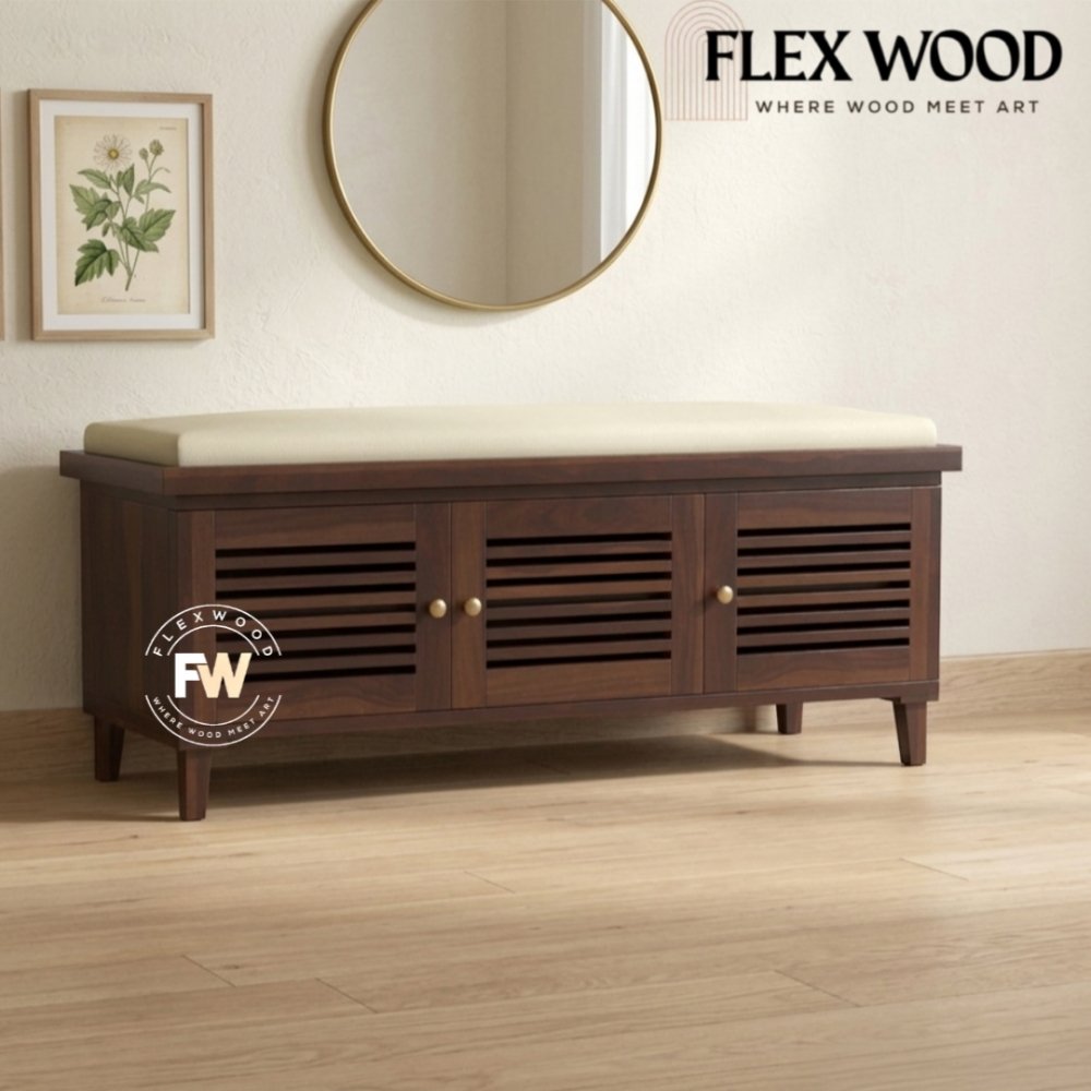 8 Drake solid sheesam wood shoe rack(walnut finish) - Image 1