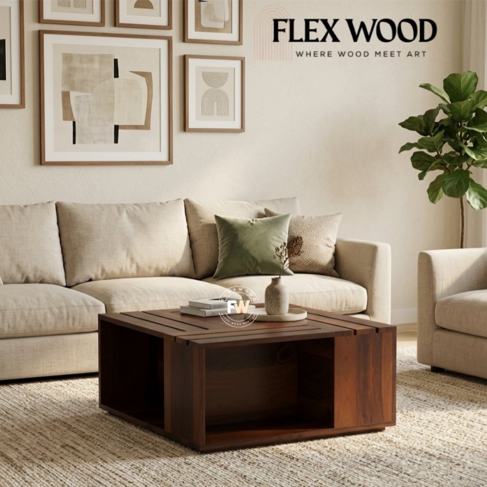 8 Lynon solid wood Coffee Table (walnut finish) - Image 1