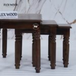 Wooden Set of 3 Nesting Table(walnut finish) - Image 6