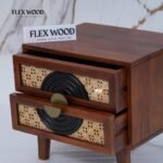 Modern Cane Bedside Table (Honey finish) - Image 9