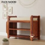 Reno sheesam wood shoe rack stand (honey finish