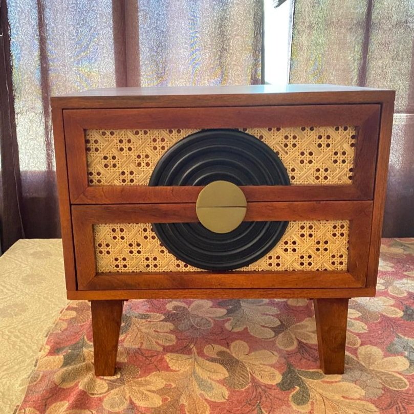 Modern Cane Bedside Table (Honey finish) photo review