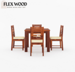 Janto solid wood 4 seater  Dining Table with chair(honey finish) - Image 2