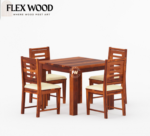 Janto solid wood 4 seater  Dining Table with chair(honey finish) - Image 3