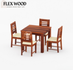 Janto solid wood 4 seater  Dining Table with chair(honey finish) - Image 4