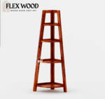 Sia sheesam wood corner bookshlef(Honey finish) - Image 2