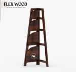 Sia sheesam wood corner bookshlef(walnut finish) - Image 4