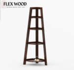 Sia sheesam wood corner bookshlef(walnut finish) - Image 2