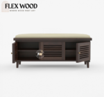 Drake solid sheesam wood shoe rack(walnut finish) - Image 2