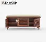 Drake solid sheesam wood shoe rack (Honey finish) - Image 2