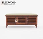 Drake solid sheesam wood shoe rack (Honey finish) - Image 3