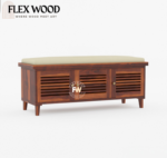 Drake solid sheesam wood shoe rack (Honey finish) - Image 4