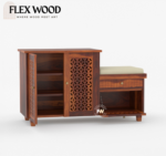 Vento sheesam wood Rack With Seating or Dower Storage(honey finish) - Image 4