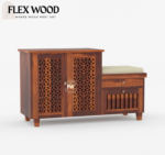 Vento sheesam wood Rack With Seating or Dower Storage(honey finish) - Image 3