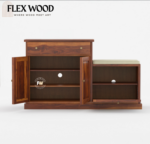 Bunny sheesam wood Shoe Rack With Tiles Fitting(honey finish) - Image 3