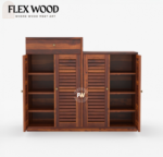 Arney Shoe Rack with Drawer Storage(Honey finsh) - Image 4