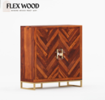 Jett sheesam wood Shoe Rack with Doors(honey finish) - Image 2