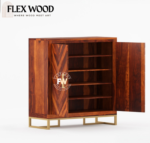 Jett sheesam wood Shoe Rack with Doors(honey finish) - Image 3