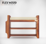 Reno sheesam wood shoe rack stand (honey finish - Image 3