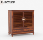 Rainbow sheesam wood shoe rack (honey finish) - Image 3