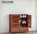 Rainbow sheesam wood shoe rack (honey finish) - Image 2