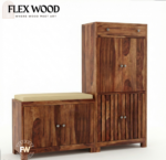 Floreta Shoes Rack With Seating(honey finish) - Image 4