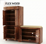 Floreta Shoes Rack With Seating(honey finish) - Image 3