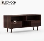 Onva sheesam wood Tv Unit for Home(walnut finish) - Image 3