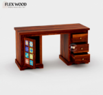 Boho Modern Wooden Study Table( honey finish) - Image 6