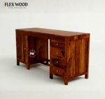 Breston Solid  Wood Study Table With Storage( honey finish) - Image 3