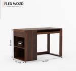 Nikin solid Wooden Study Table With Storage(walnut finish) - Image 4