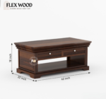 Rupe soild wood Coffee Table(walnut finish) - Image 4