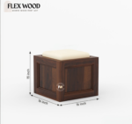 Reid solid wood Coffee Table  with 4 stool ( walnut finish) - Image 5